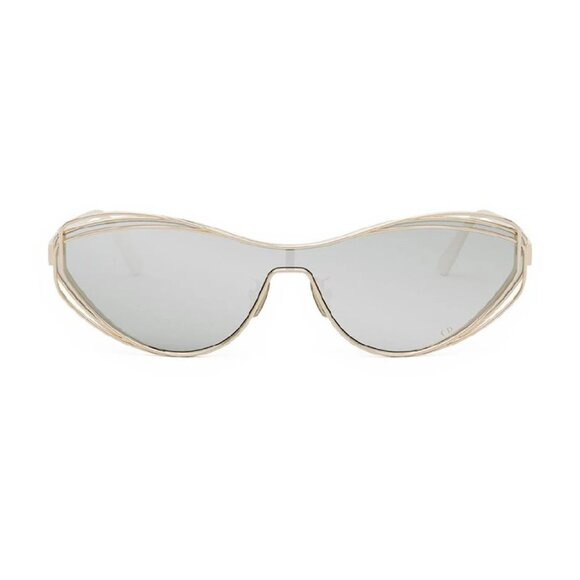 NEW DIOR GOLD/SILVER MIRROR WOMEN SQUARE SUNGLASSES - Picture 2 of 3
